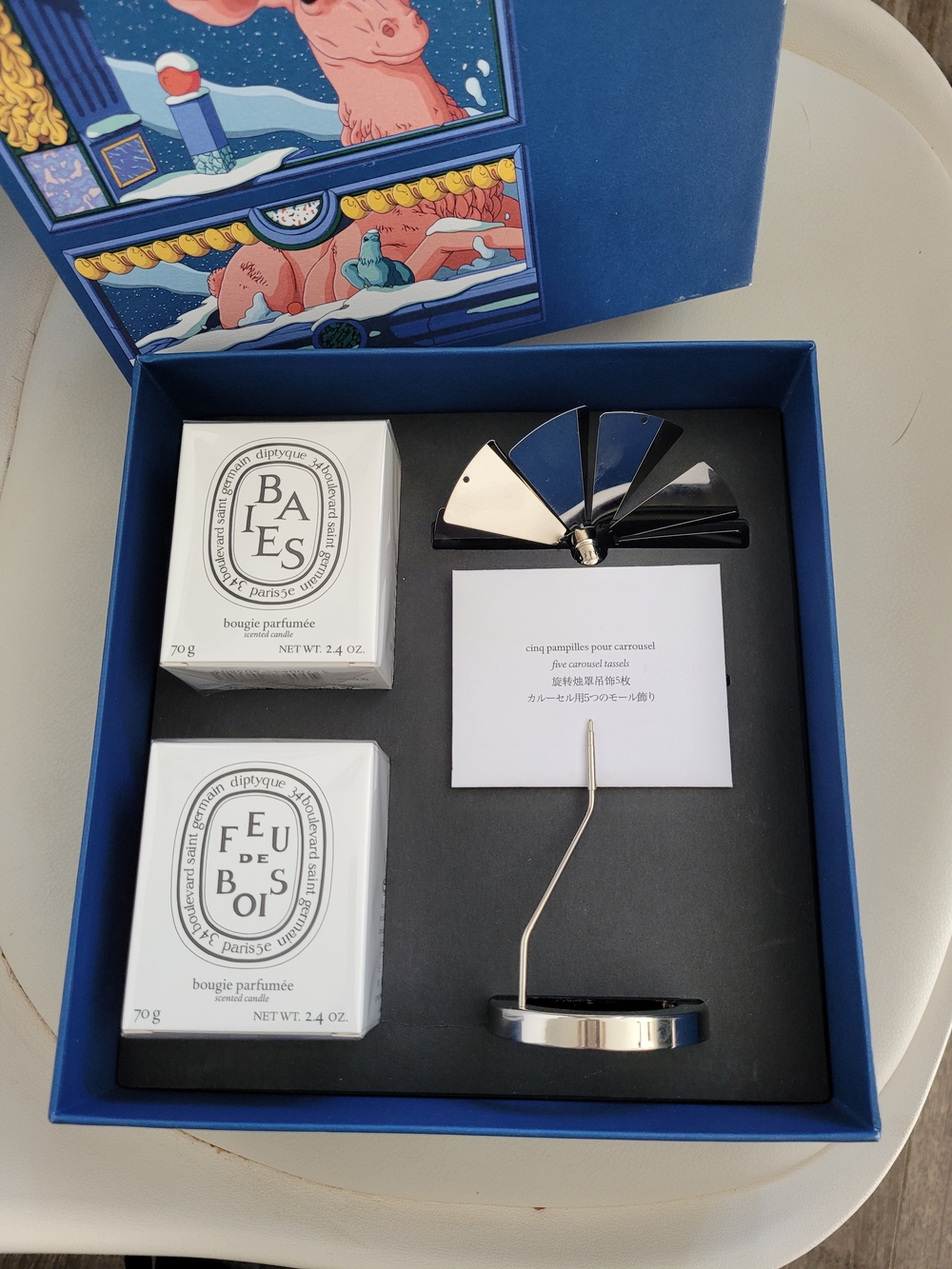 Diptyque Candle Set with Silver Carousel